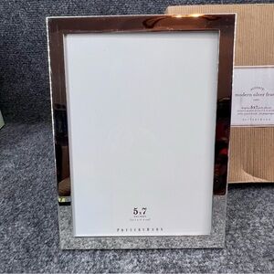 Pottery Barn Accents Modern Silver Picture Frame 5x7 W/Box
